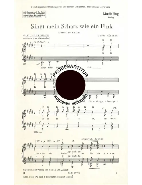 Singt mein Schatz wie